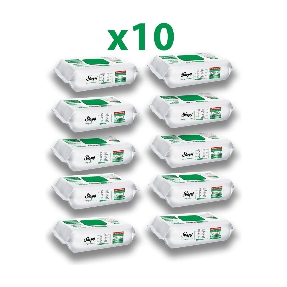 Sleepy Sleepy Easy Clean Beyaz Sabun Katkılı Yüzey Temizlik Havlusu 100'LÜ - 10 Adet