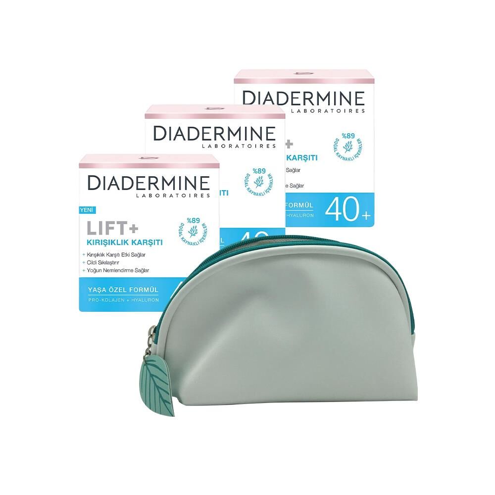 Diadermine Kırışıklık Karşıtı Krem Lift+ 40+ x 3 ve Diadermine Çanta Hediyeli
