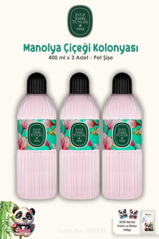 Eyüp Sabri Tuncer Manolya Çiçeği Kolonyası 3 Adet 400 ml ve ROSIE Pamuk 60'lı