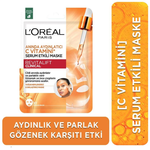 Loreal Aydınlatıcı C Vitamini Maske X 5 ve Micellar Makyaj Temizleme Suyu