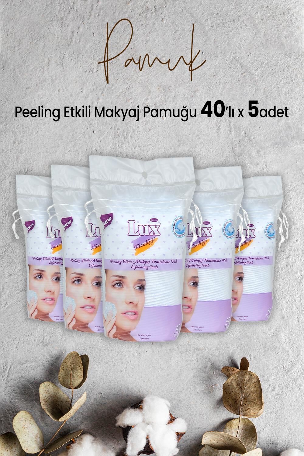 Lux Peeling Etkili Makyaj Pamuğu 40' lı x 5 Adet