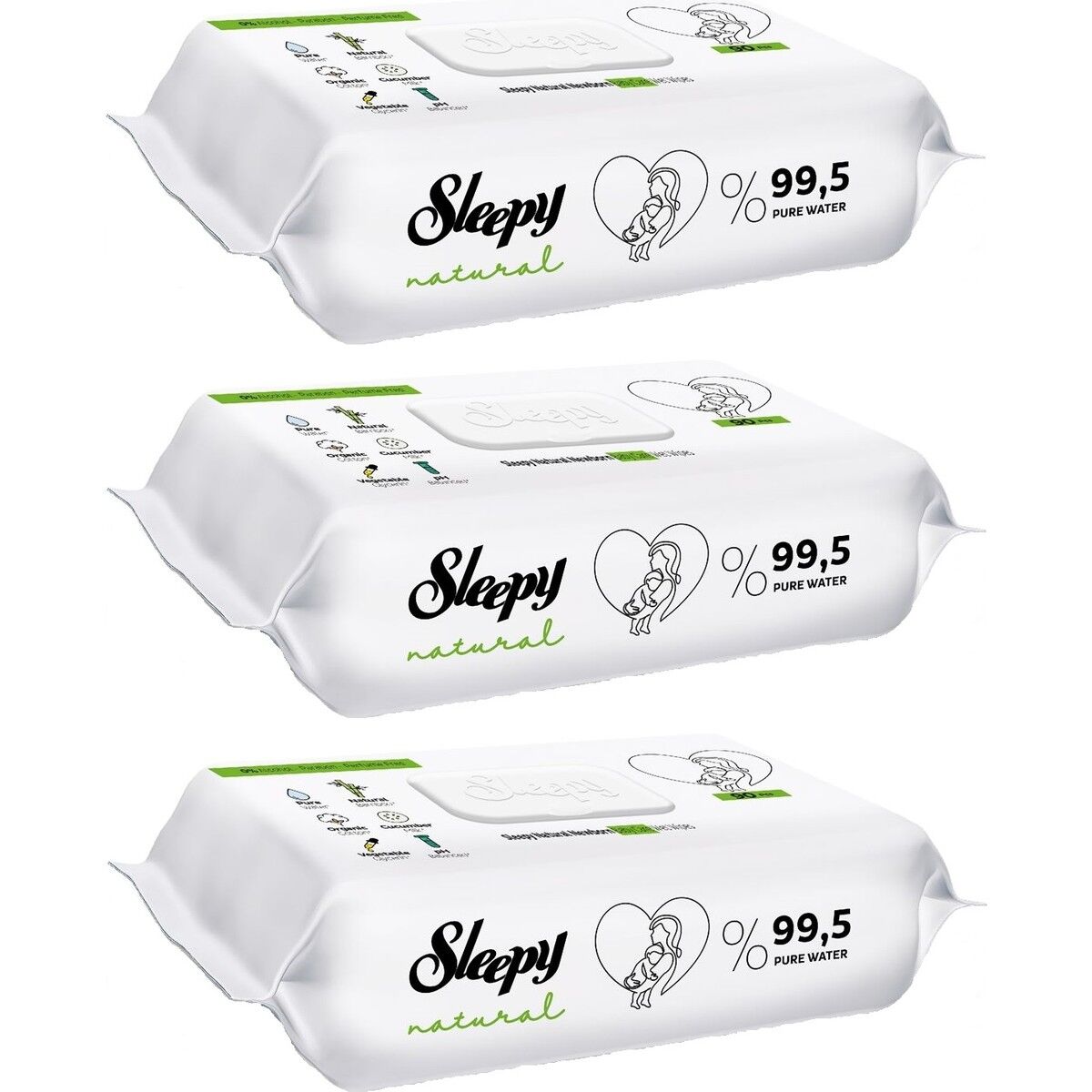 Sleepy Islak Havlu Mendil Natural Yenidoğan 90x3 (270 Yaprak)
