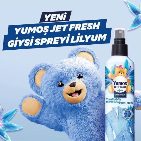 Yumoş Jet Fresh Ütü Etkisi Giysi Spreyi Lilyum 200 ml x 4