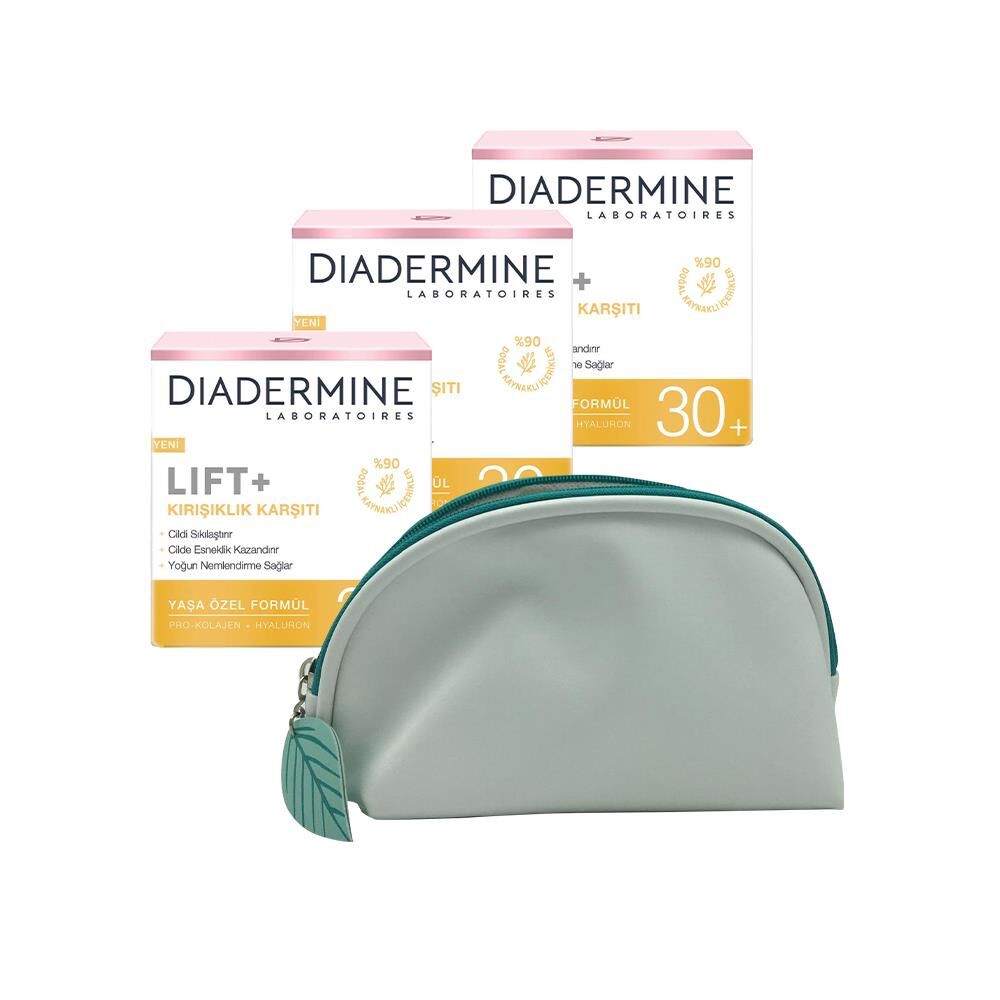 Diadermine Kırışıklık Karşıtı Krem Lift+ 30+ x 3 ve Diadermine Çanta Hediyeli