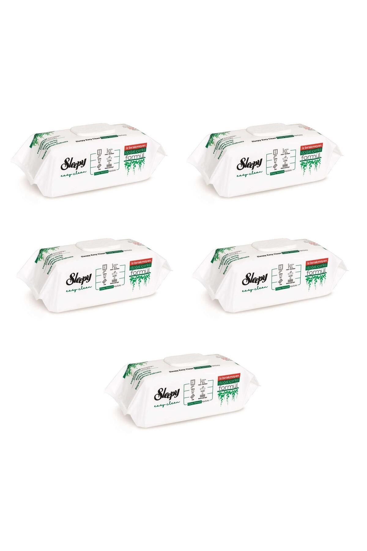 Sleepy Easy Clean Beyaz Sabun Katkılı Yüzey Temizlik Islak Havlusu - 100'lü 5 Paket