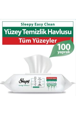 Sleepy Easy Clean Beyaz Sabun Katkılı Yüzey Temizlik Islak Havlusu - 100'lü 5 Paket