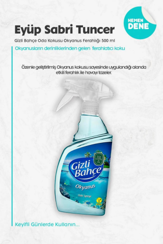 Eyüp Sabri Tuncer 3'lü Gizli Bahçe Oda Kokusu Okyanus 500 ml ve Pamuk ROSIE