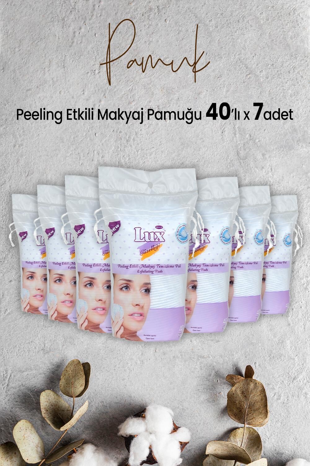 Lux Peeling Etkili Makyaj Pamuğu 40' lı x 7 Adet