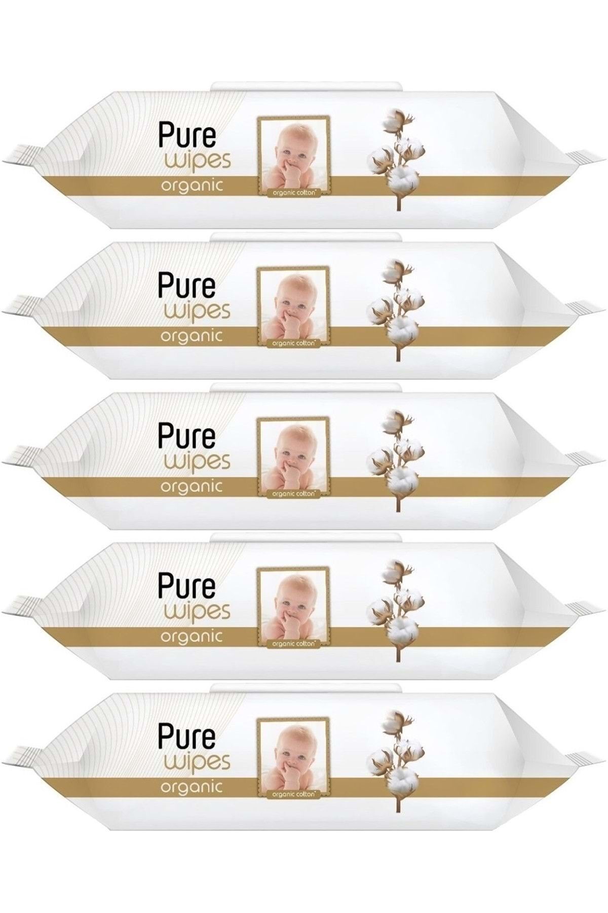 Pure Baby Islak Havlu Mendil 90 Yaprak Pamuklu (5 Li Set) 450