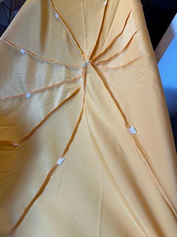 Sarı Polyester Kumaş, 10 telli 200 cm Çap (Plaj Şemsiyesiyle Uyumlu)