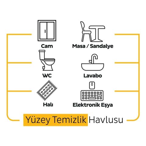 Sleepy Easy Clean Arap Sabunu Katkılı Yüzey Temizlik Havlusu 100X3=300 Yaprak