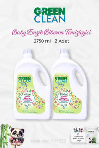 2 Adet Green Clean Baby Bitkisel Emzik Biberon Temizleyici 2750 ml ve ROSIE