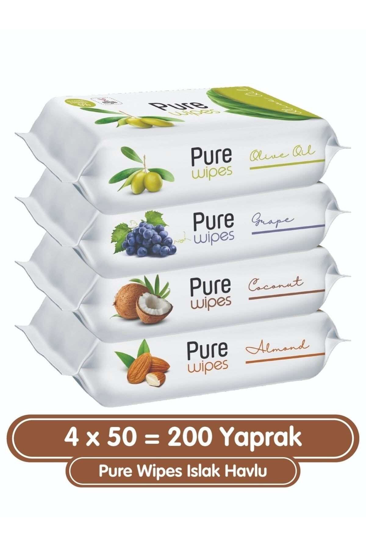 Pure Baby Meyveli Pure Wipes Islak Havlu 4x50 (200 Yaprak)