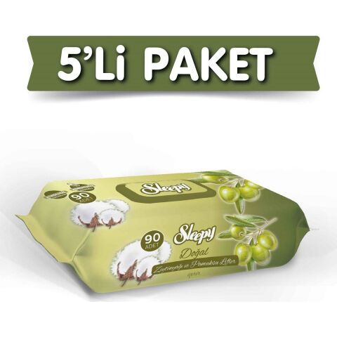 Sleepy Zeytinyağlı Islak Havlu 90LI 5 'li
