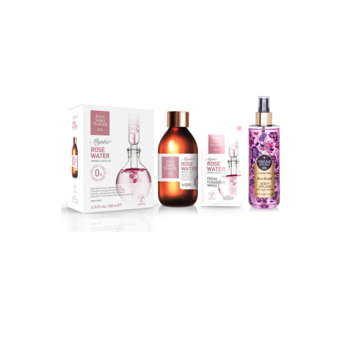 Eyüp Sabri Tuncer Mistik Gül Suyu Cam Şişe 200 ml ve Pj Body Splash Love Kisses 250 ml Bayan
