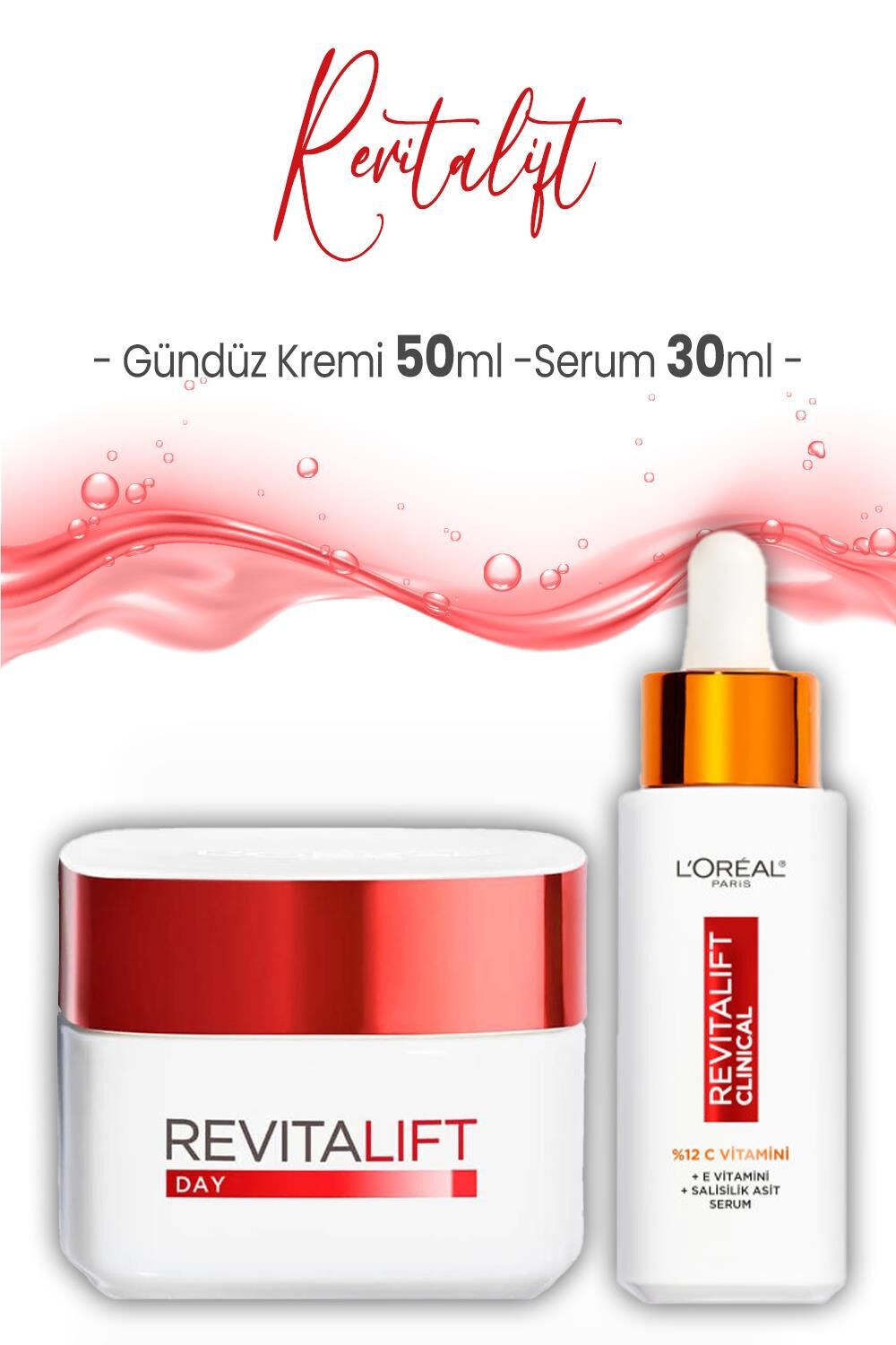 Loreal Paris Revitalift Yoğun Etki Gündüz Kremi 50 ml ve Clinical Serum 30 ml