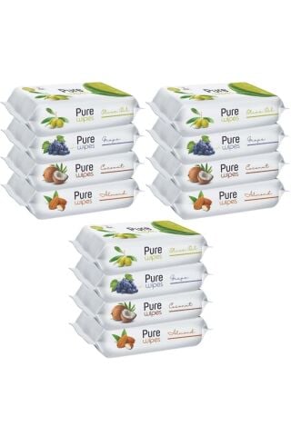 Pure Baby Wipes Islak Havlu Mendil 50 Yaprak 12 Li Set (600 YAPRAK) (MEYVELİ)