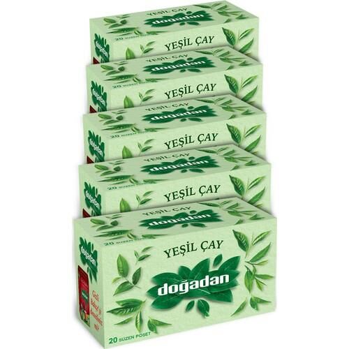 Doğadan Yeşil Çay Sade 20'li x 5 Adet
