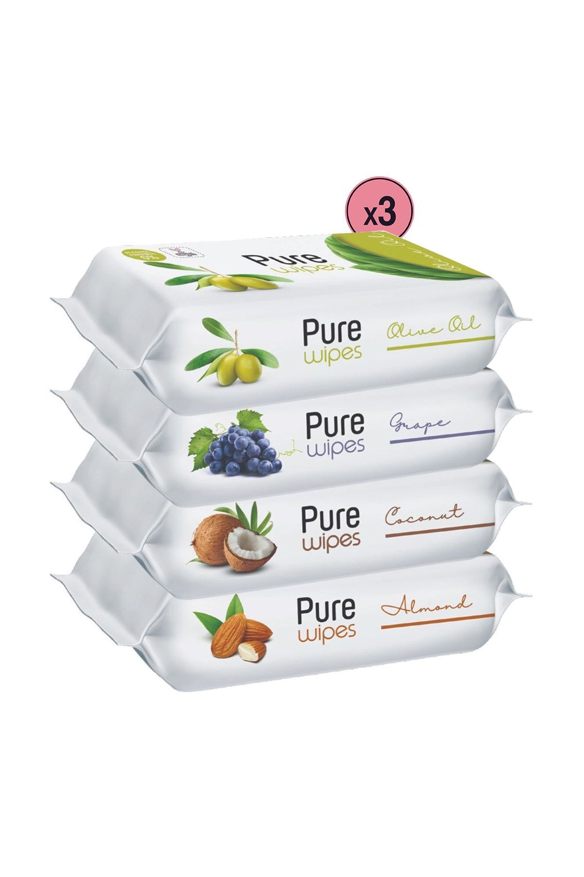 Pure Baby Standart Islak Havlu Meyveli 12x50 (600 YAPRAK) 12'li 600