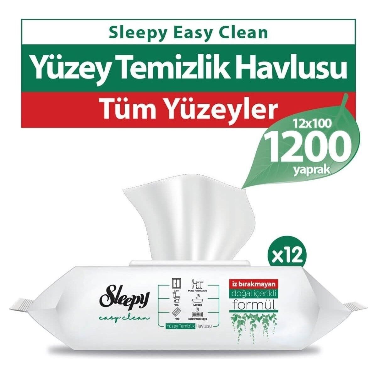 Sleepy Easy Clean Yüzey Temizlik Havlusu 12X100 (1200 Yaprak)