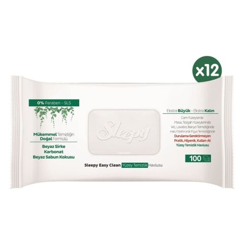 Sleepy Easy Clean Yüzey Temizlik Havlusu 12X100 (1200 Yaprak)