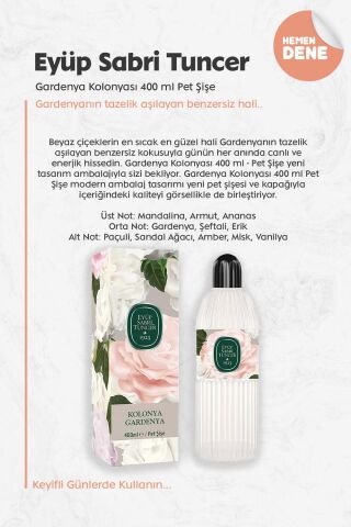 Eyüp Sabri Tuncer Gardenya Kolonyası 400 ml Pet Şişe