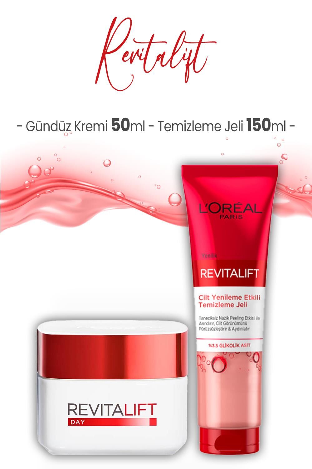 Loreal Paris Revitalift Yoğun Etki Gündüz Kremi 50 ml ve Temizleme Jeli 150 ml