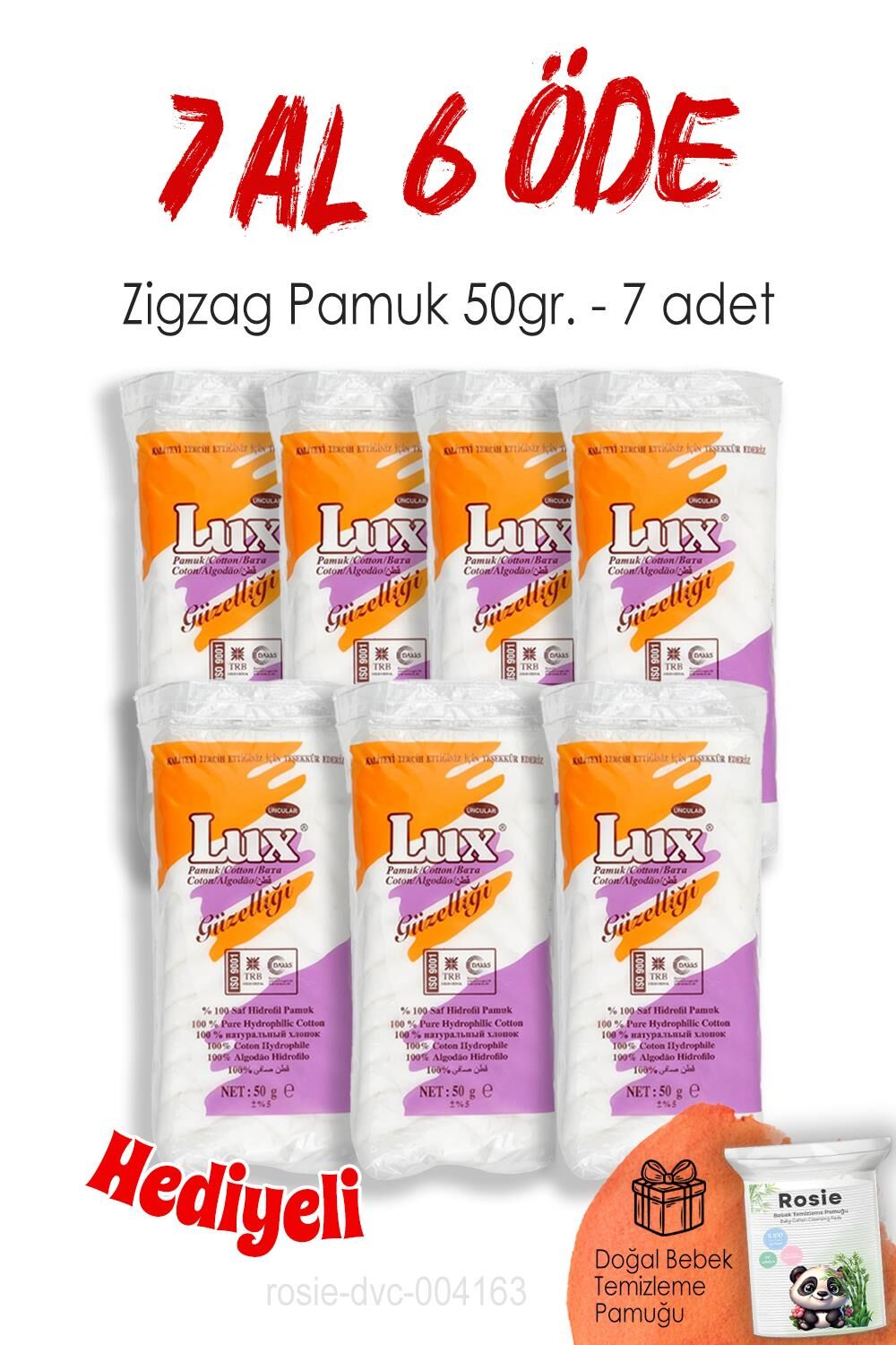 Lux Zigzag Pamuk 50gr. 7 AL 6 ÖDE ve ROSIE