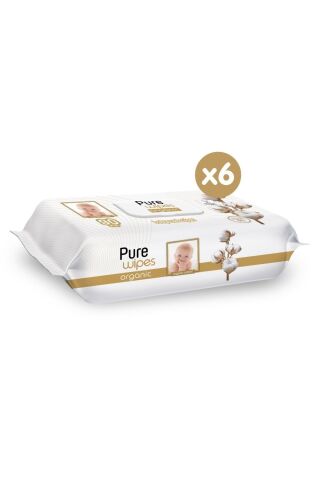 Pure Baby Wipes Pamuklu Organic Islak Mendil 90' lı 6 Paket 540 Yaprak