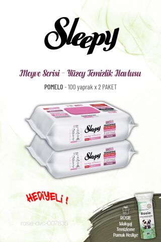 Sleepy 100 yaprak x 2 paket Pomelo Yüzey Temizlik Havlusu ve ROSIE