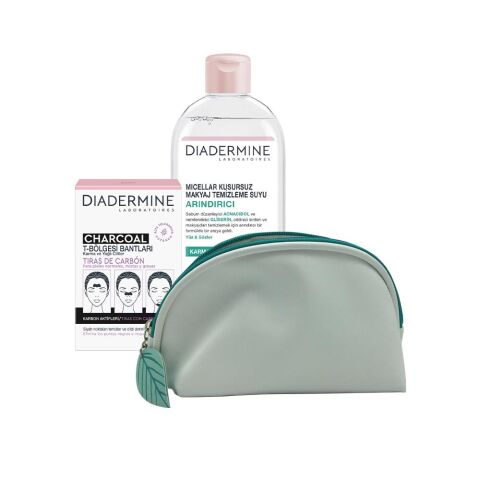 DIADERMINE Micellar Makyaj Temizleme Suyu 400 ml, T Bölgesi Bantları ve Diadermine Çanta Hediyeli
