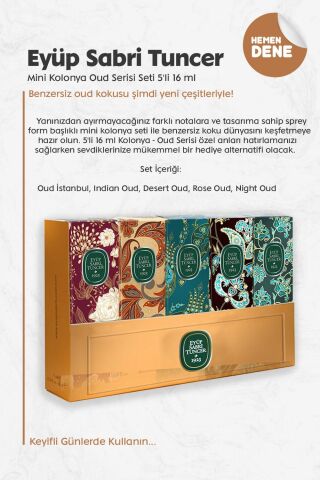 Eyüp Sabri Tuncer Mini Kolonya Oud Serisi Seti 5'li 16 ml