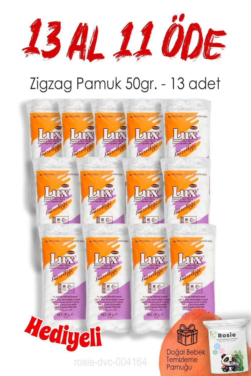 13 AL 11 ÖDE Lux Zigzag Pamuk 50gr. ve ROSIE