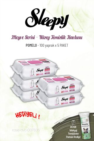 Sleepy Pomelo Yüzey Temizlik Havlusu 100 yaprak x 5 paket ve ROSIE