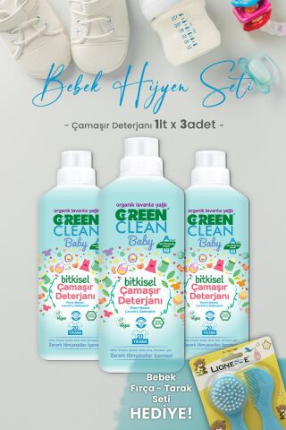 U Green Clean Baby Çamaşır Deterjanı 1 L x 3 Adet ve Hediyeli