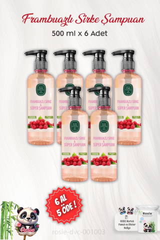 6 AL 5 ÖDE Eyüp Sabri Tuncer Frambuazlı Sirke & Süper Şampuan 500 ml ve ROSIE