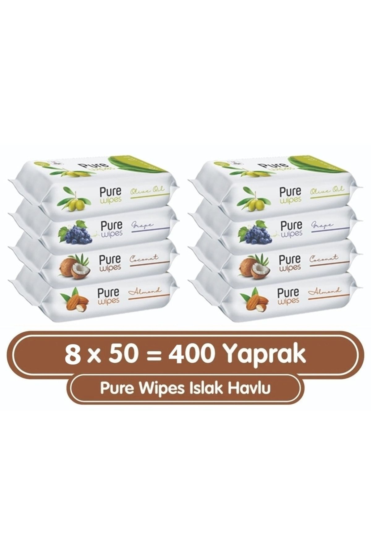Pure Baby Wipes Meyveli Islak Havlu 8x50 (400 Yaprak)