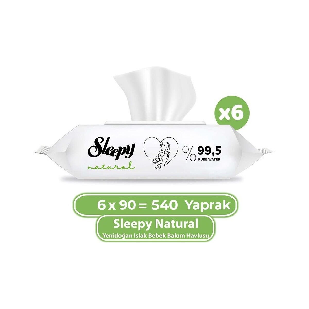 Sleepy Natural Yenidoğan Islak Mendili 540 Yaprak
