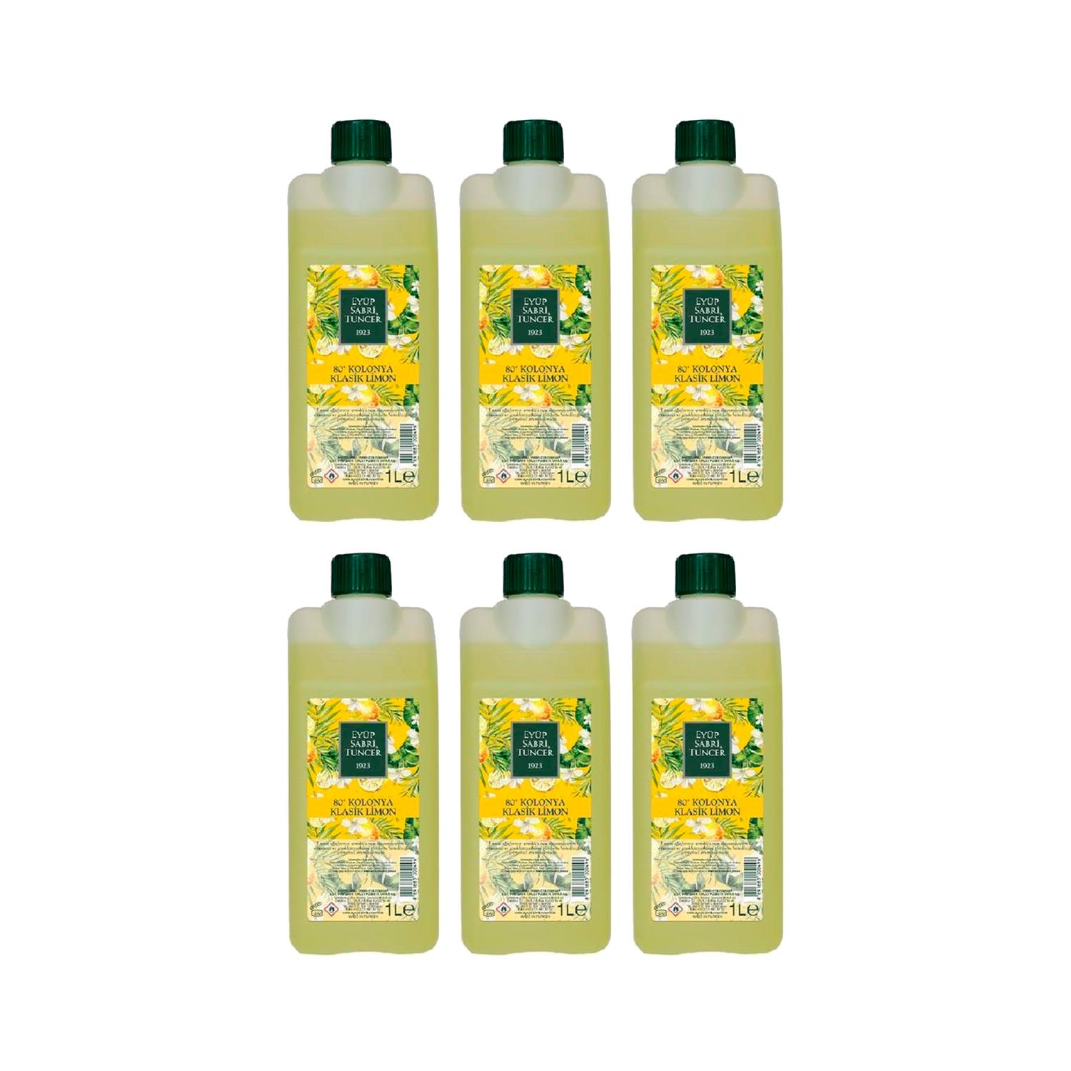 Eyüp Sabri Tuncer Klasik Limon Kolonyası Yedek Şişe 1 Litre x 6 Adet