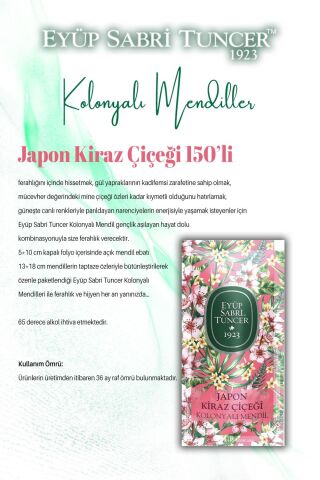 Kiraz, Ananas, Limon 150'li Kolonyalı Mendil ve ROSIE