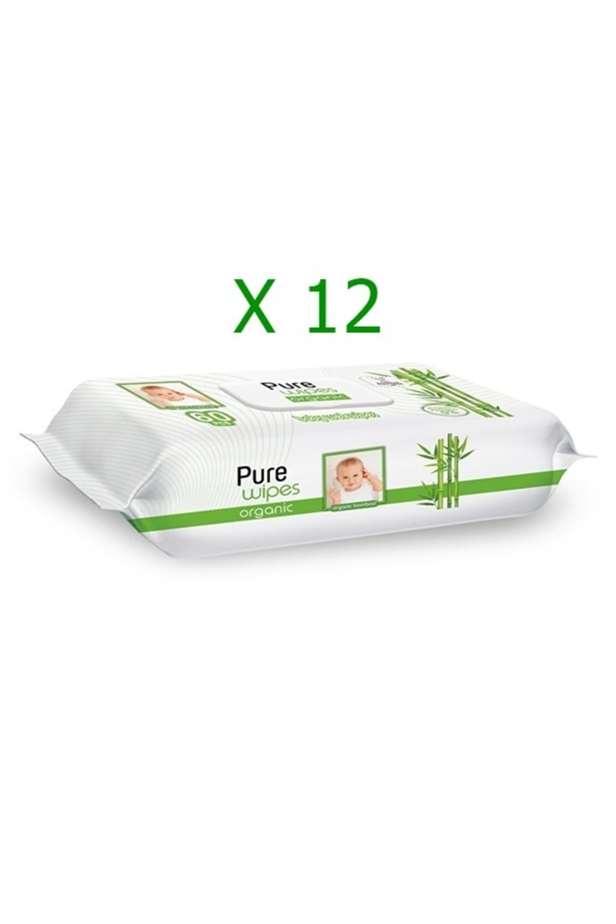 Pure Baby Wipes Organik Bambu Özlü Islak Havlu 60'lı X 12 Li