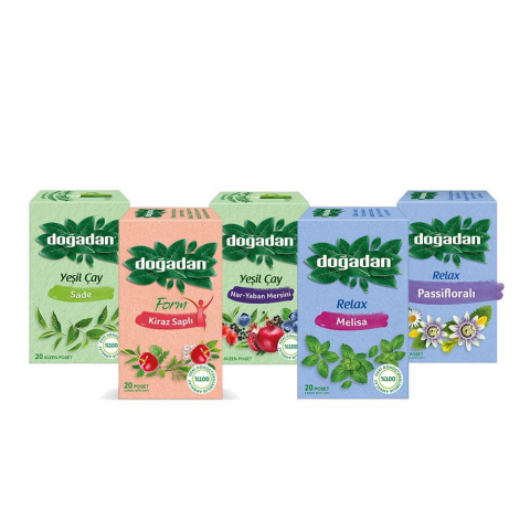 Doğadan Relax Passifloralı Bitki Çayı 20'Li (Melissa, Passiflora, Nar Yaban Mersini, Yeşil Çay) 5 Adet