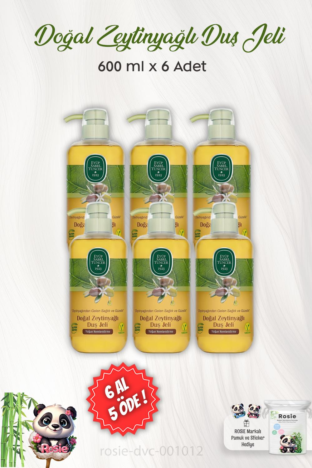 6 AL 5 ÖDE Eyüp Sabri Tuncer Doğal Zeytinyağlı Duş Jeli 600 ml ve ROSIE
