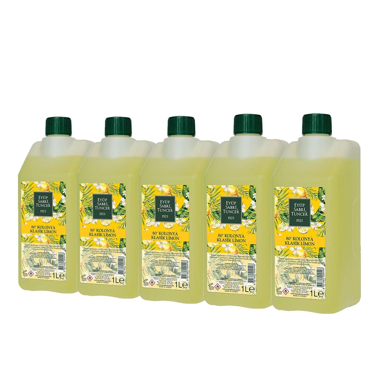 Eyüp Sabri Tuncer Klasik Limon Kolonyası Yedek Şişe 1 Lt x 5 Adet