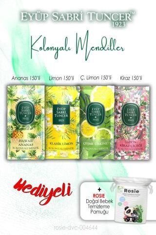 Kiraz, Ananas ve Limonlar Kolonyalı Mendil ve ROSIE