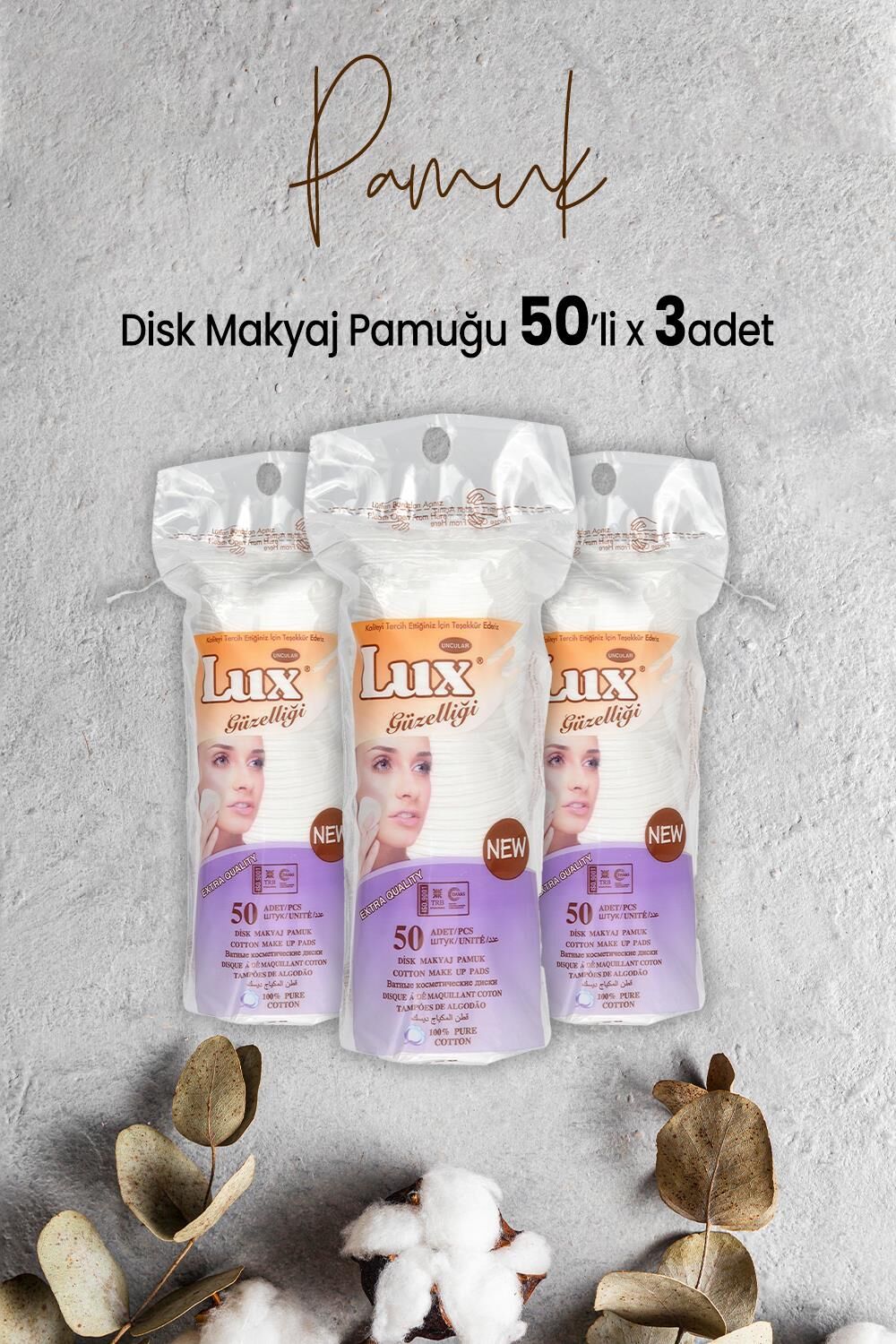 Lux Disk Makyaj Pamuğu 50'li x 3 Adet