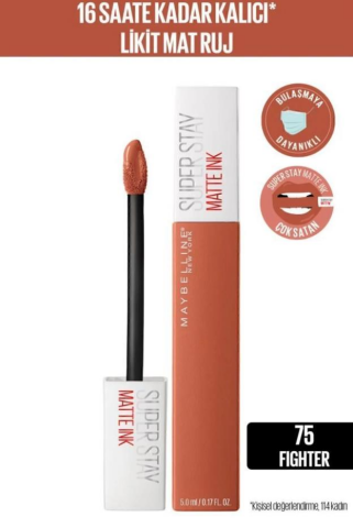 Maybelline Superstay Pudra -Fondöten 21, Maskara Curl Bounce, Super Stay Matte Ink Ruj 75
