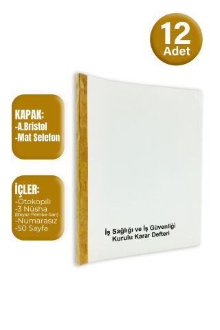 DURU OSGB İş Sağlığı ve Güvenliği Kurul Karar Defteri - 12 Adet