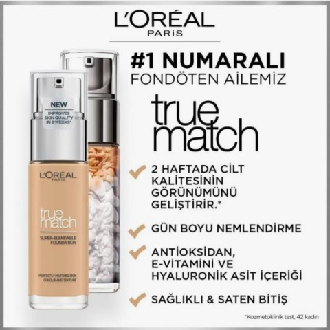 Loreal Paris True Match Fondöten 3.D/3.W, Maskara Curl Bounce Very Black, Super Stay Vinyl Ink Ruj 130