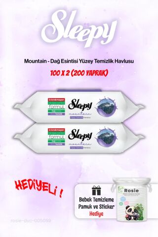 Sleepy Mountain Dağ Esintisi Islak Havlusu 2'li ve ROSIE